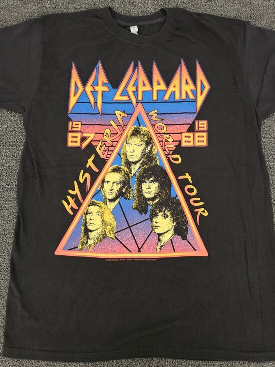 Zuni Other - Def Leppard Hysteria World Tour 1987-1988 T-shirt Mens Large Graphic Print Black